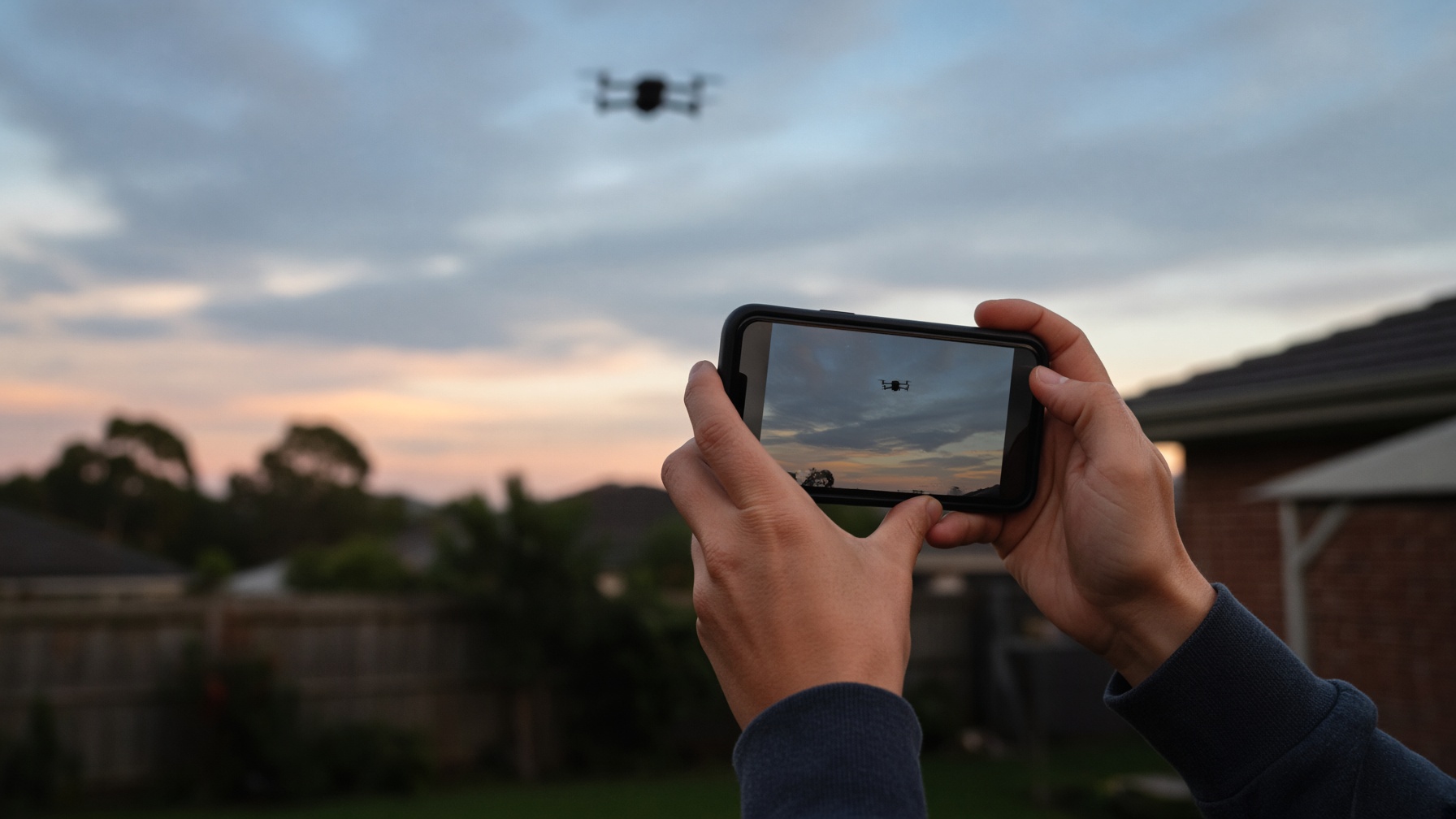 Filming the sky from a backyard